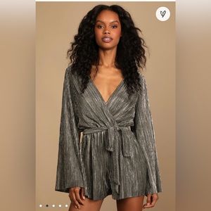 If By Sea Metallic Silver Romper